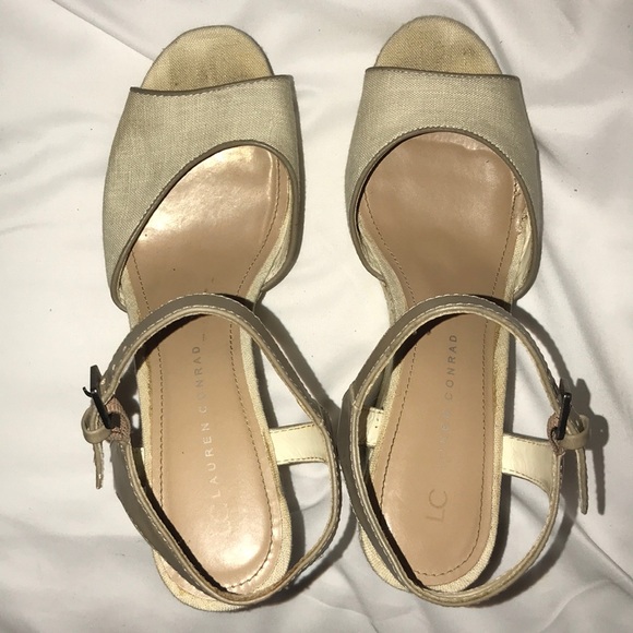 Lauren Conrad Dakota Natural Platform Wedge 8.5 - Picture 5 of 8